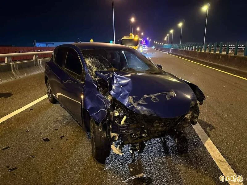 國道上有牛！國8台南安定新吉段休旅車車禍 1人輕傷牠喪命